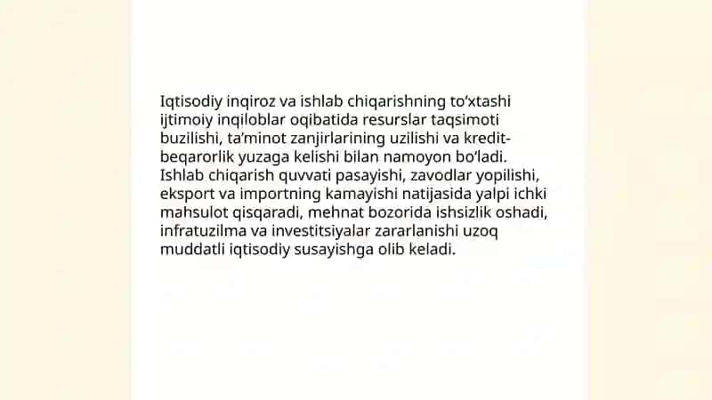 Sotsial revolyusiyalar va ularning salbiy oqibatlari 3