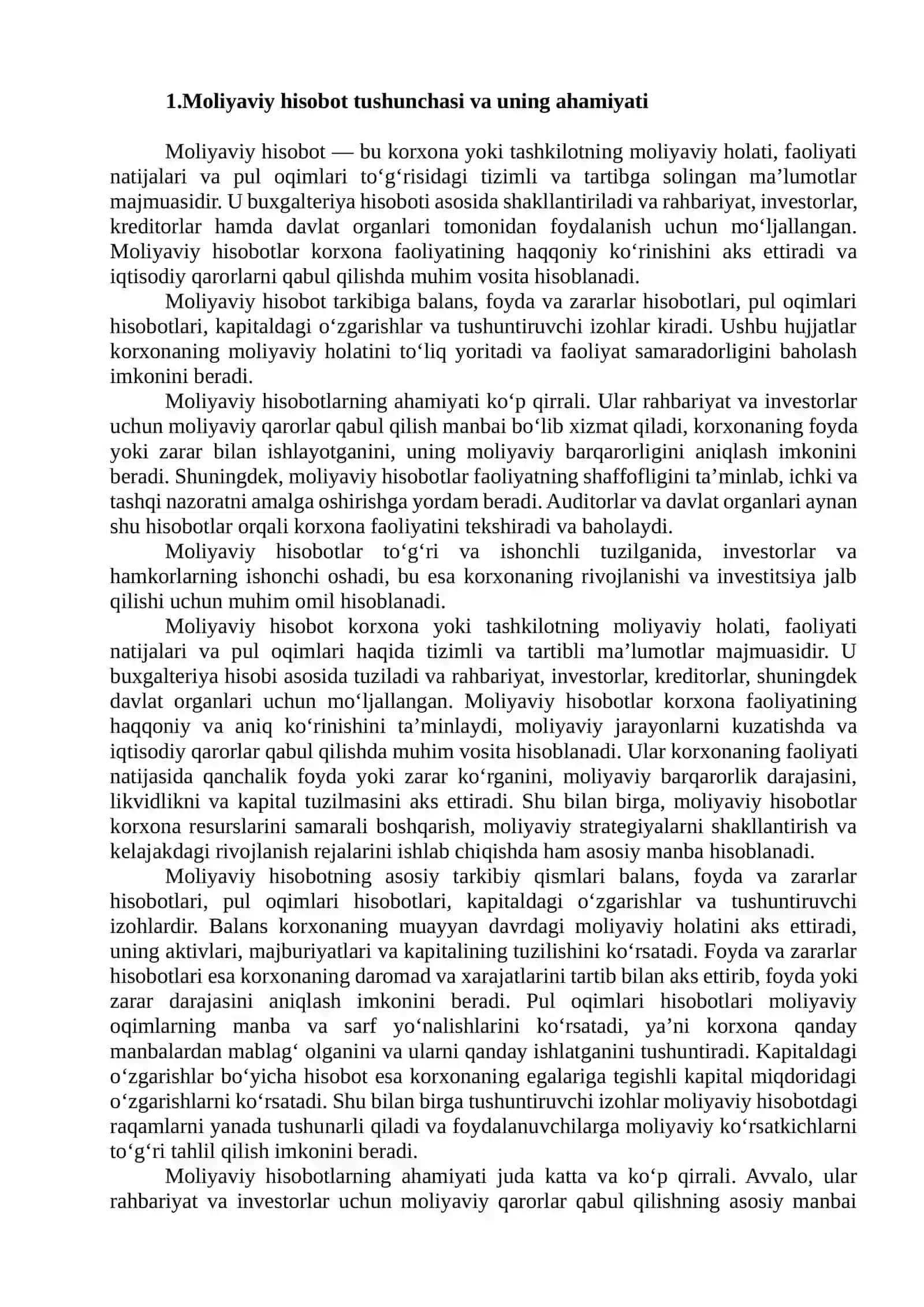 MOLIYAVIY HISOBOTNING SHAFFOFLIGI VA ISHONCHLILIGI 3
