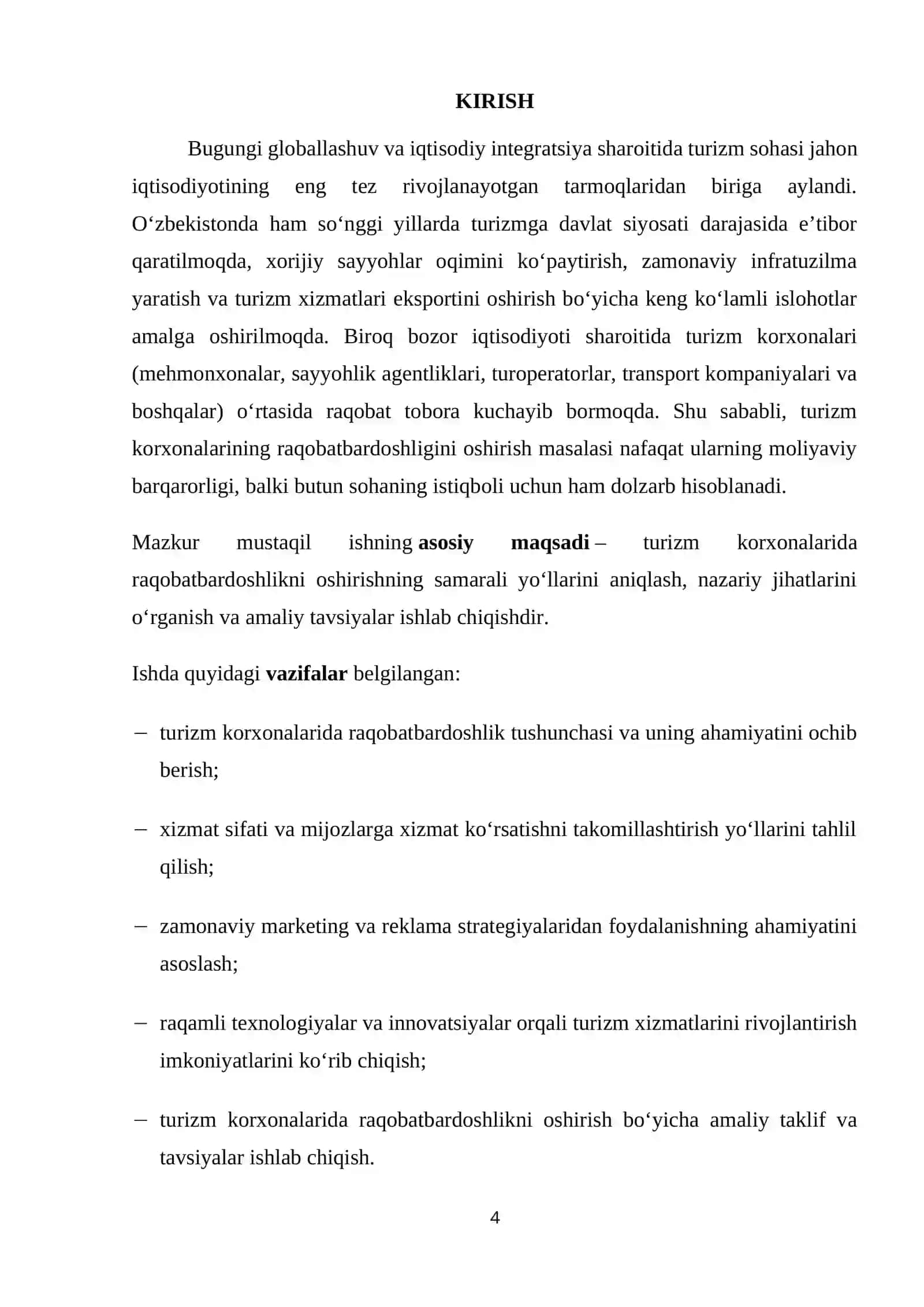 Turizm korxonalarida raqobatbardoshlikni oshirish yo‘llari 3