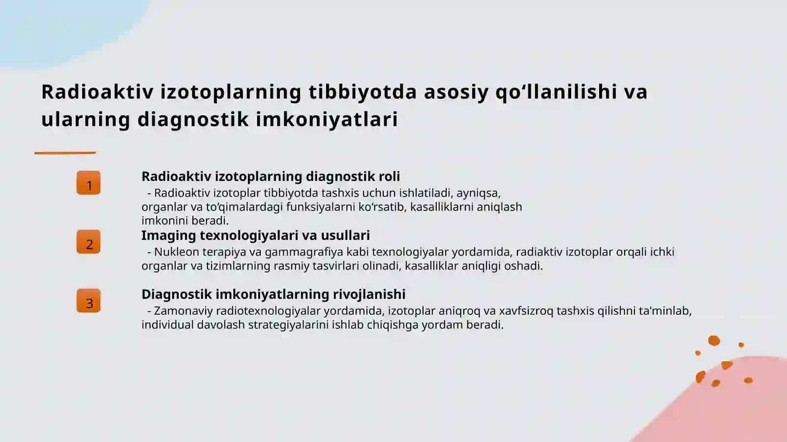 Tibbiyotda radioktiv izotoplardan foydalanish 3