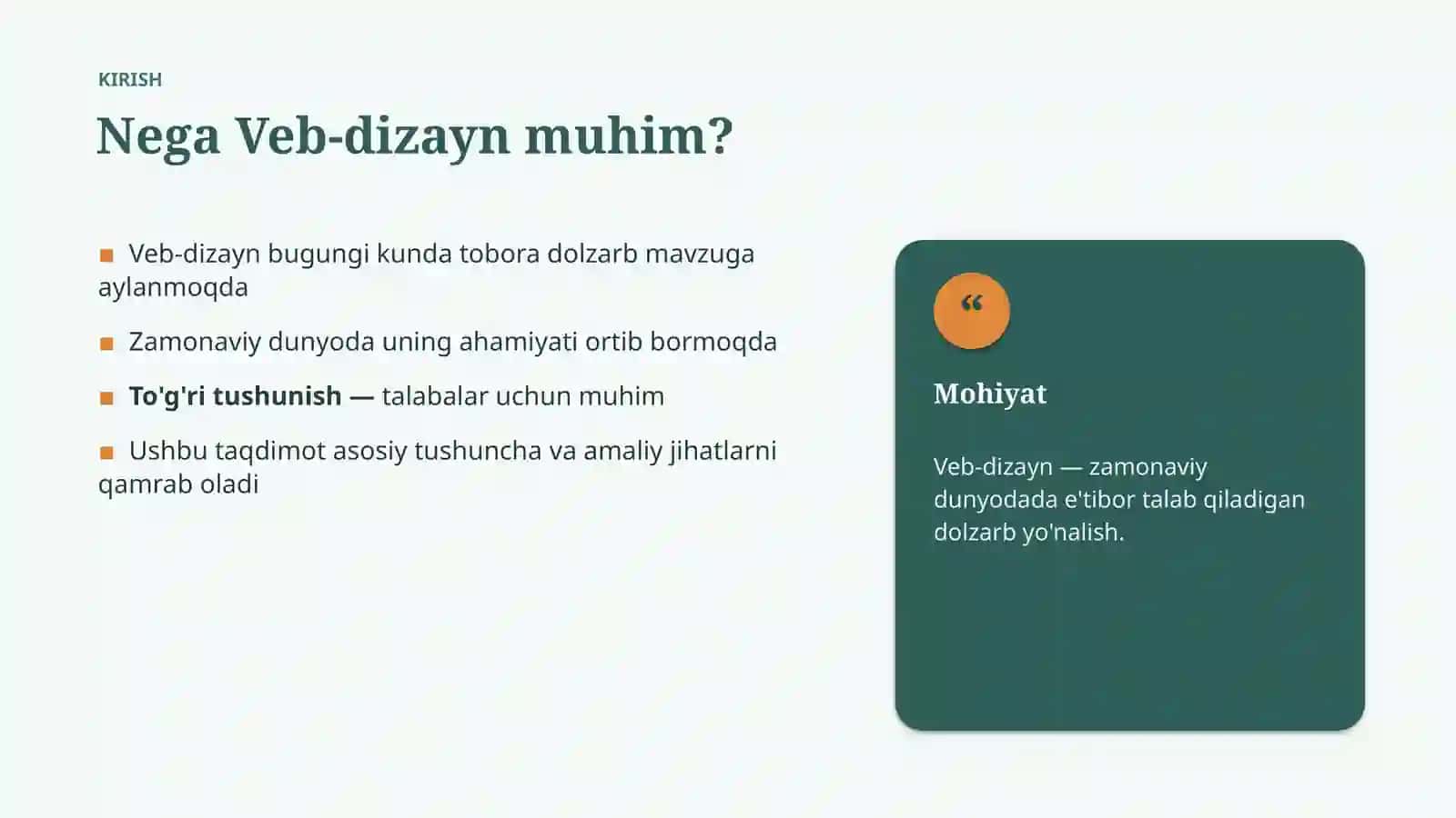 ZAMONAVIY DUNYODA 3