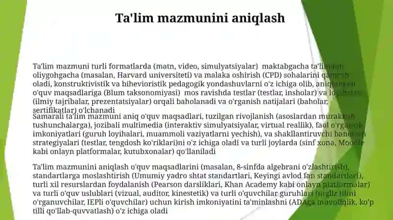 Ta'lim mazmuni 3
