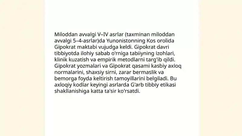 Gipokratning Tibbiy Etikasi 3