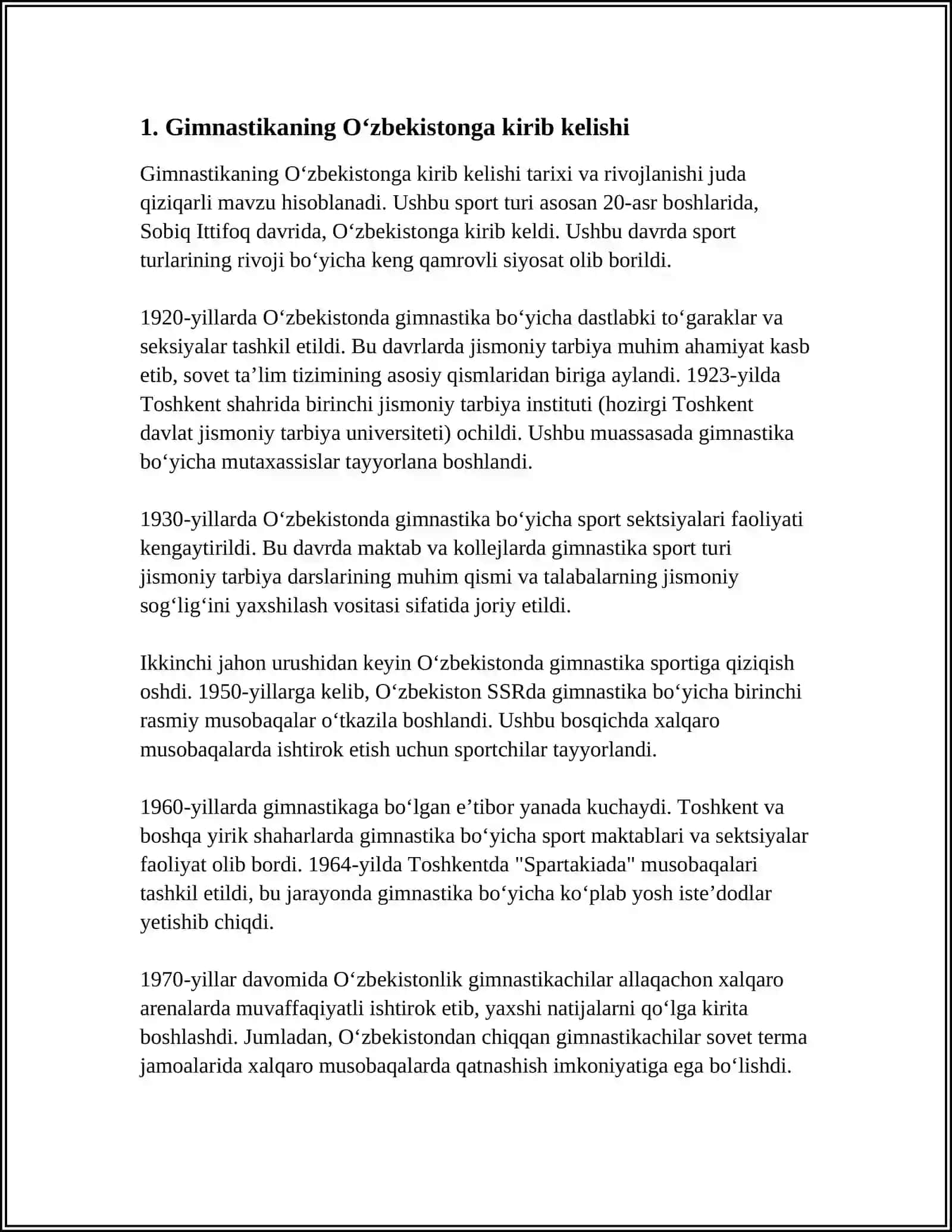 GIMNASTIKANING O‘ZBEKISTONDA RIVOJLANISH TARIXI 3