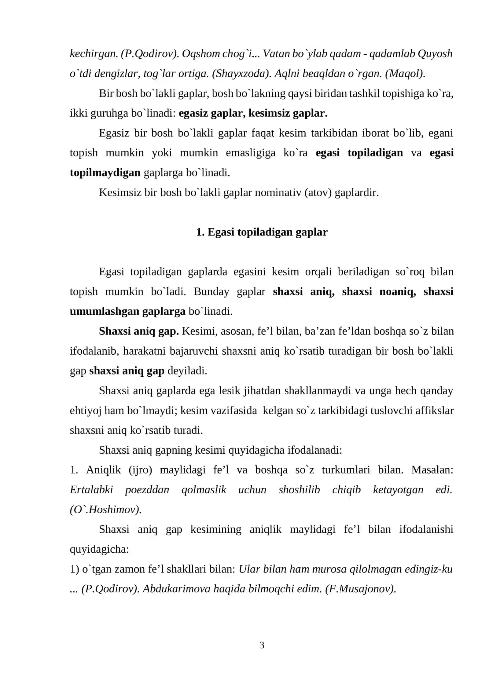 O`zbek tilidagi to`liqsiz gaplar 3