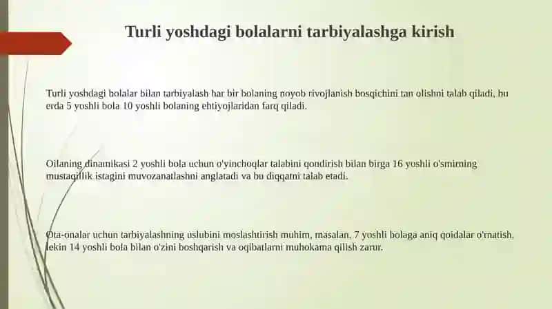 Turliyoshdagibolalarnitarbiyalash 3