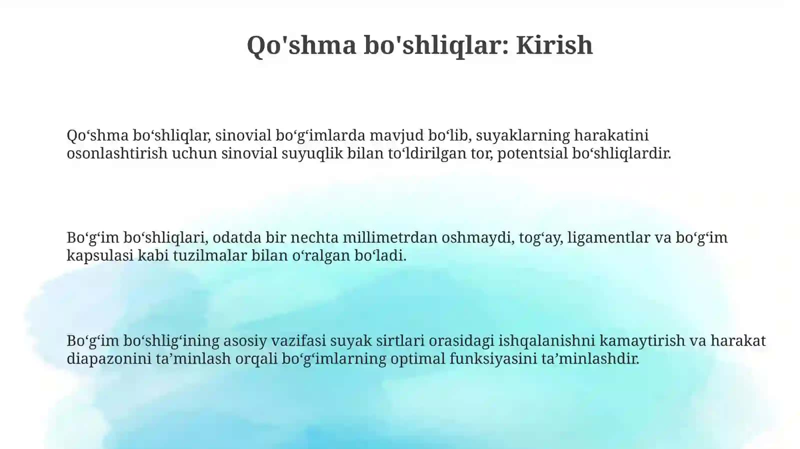 Qo'shma fazolar 3