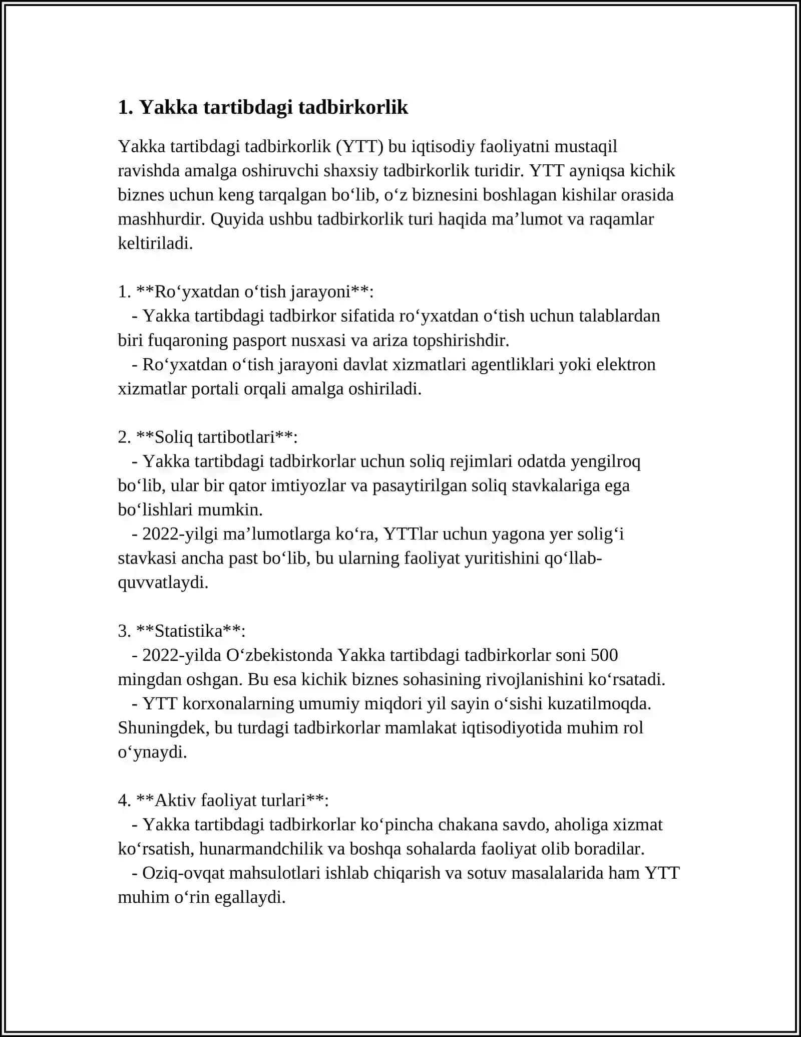 BIZNES YURITISHNING ASOSIY SHAKLLARI VA AFZALLIKLARI KAMCHILIKLARI 3