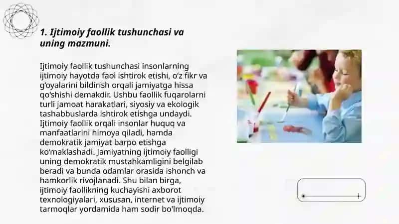 Bolalarni turli xil faoliyat turlarida ijtimoiy faolligini rivojlantirishning psixologik-pedagogik shartlari 3