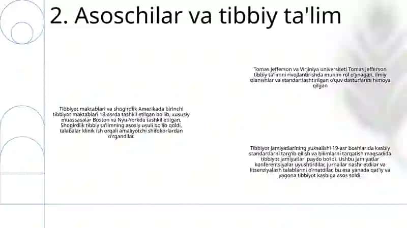 Amerikada Tibbiyotning Rivojlanishi 3