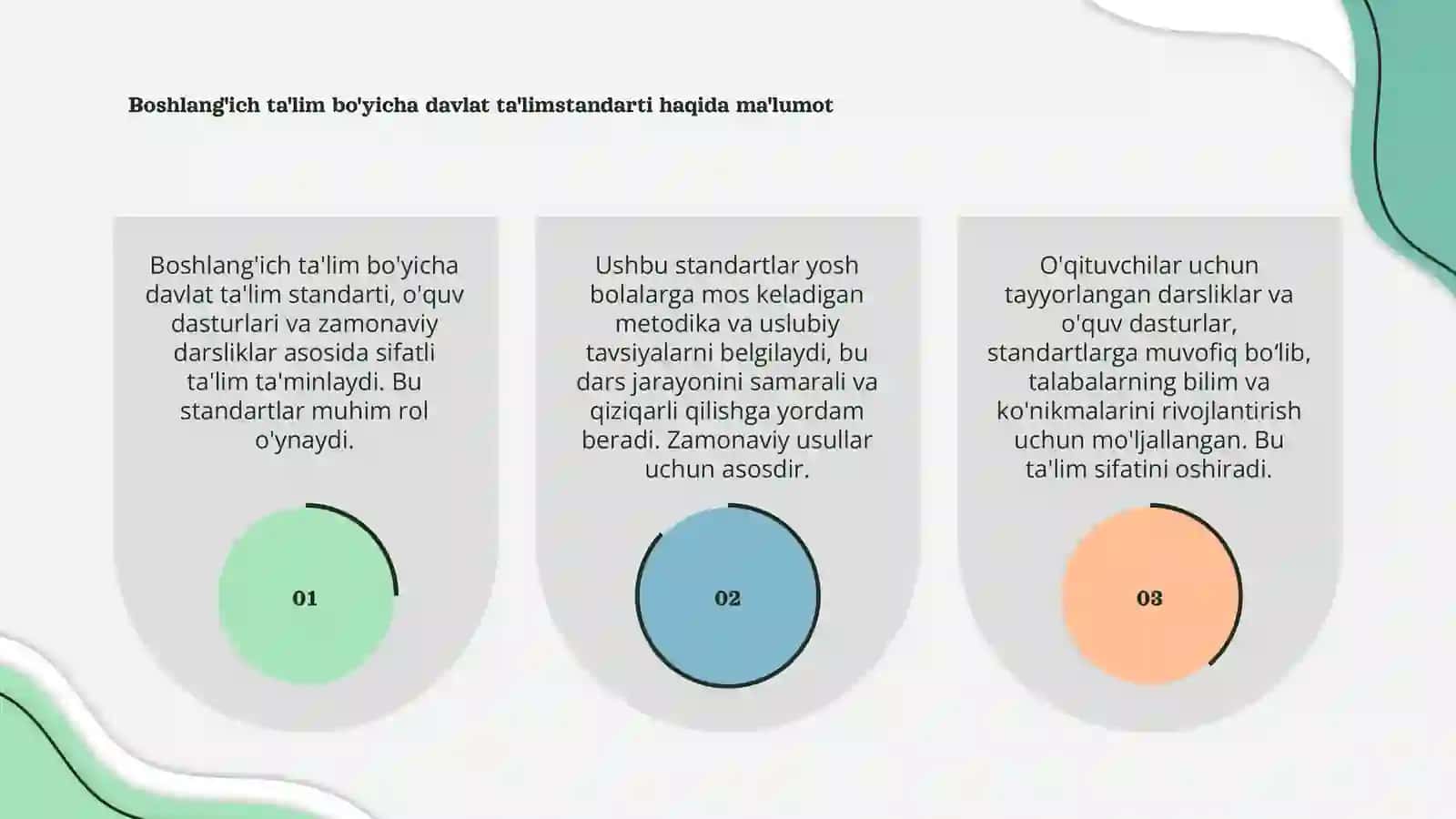 Boshlang'ich ta'lim bo'yicha davlat ta'lim standarti, o'quv dasturi va zamonaviy darsliklar 3