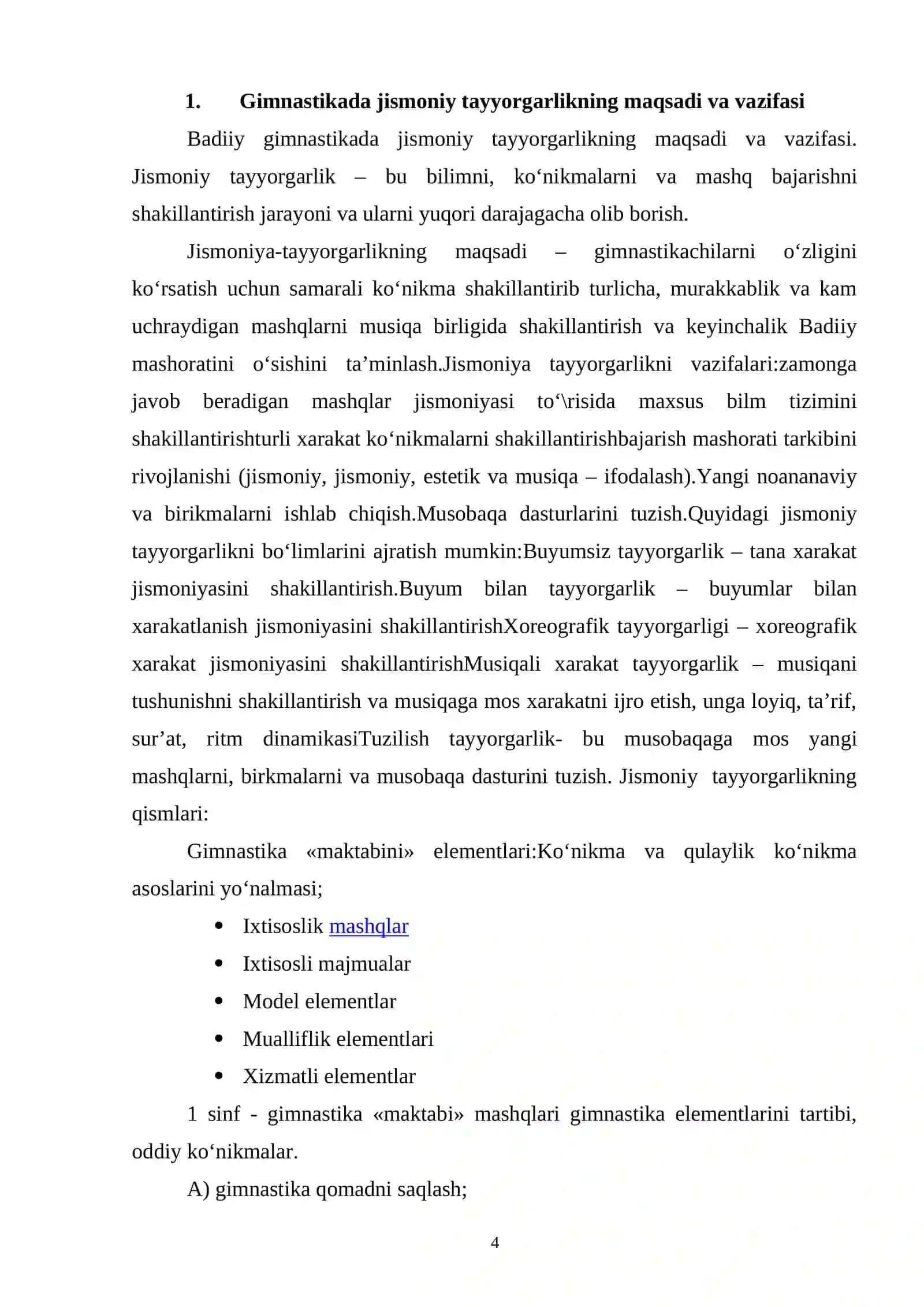 Gimnastika jihozlarida mashqlar o'rgatish metodikasi 3