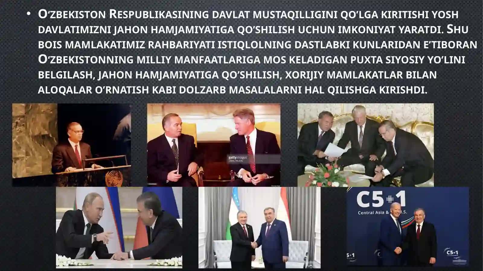 O’zbekistonning xalqaro aloqalari va jahon hamjamiyatidagi o’rni. Mamlakatning xalqaro reyting va indekslarda nufuzining ortib borishi 3