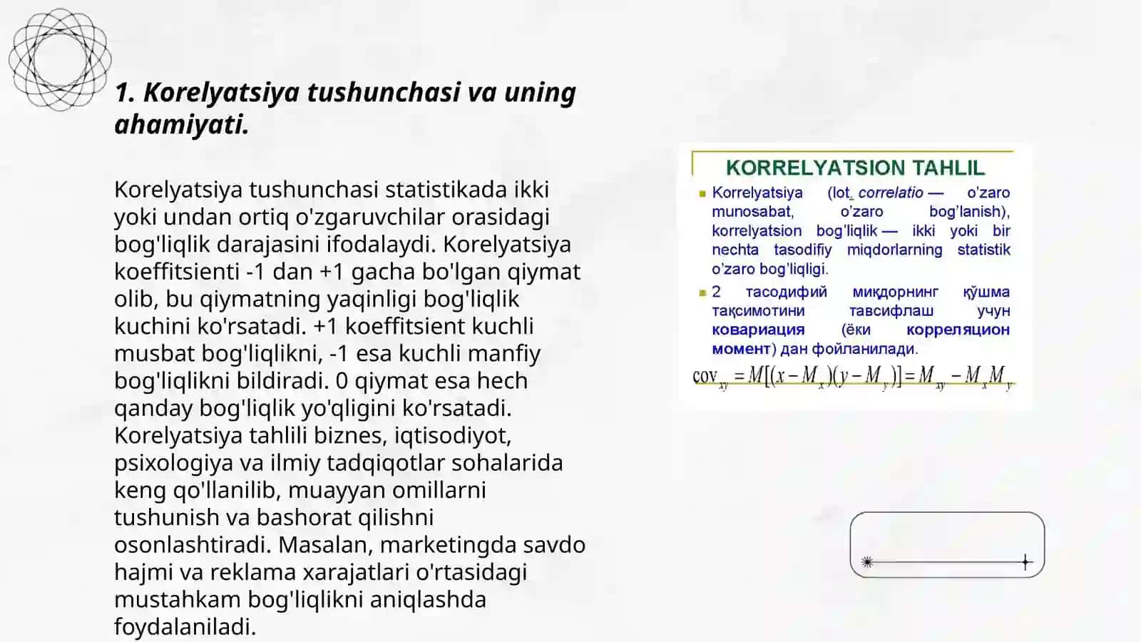 Korelyatsiya tushunchasi va uning ahamiyati 3