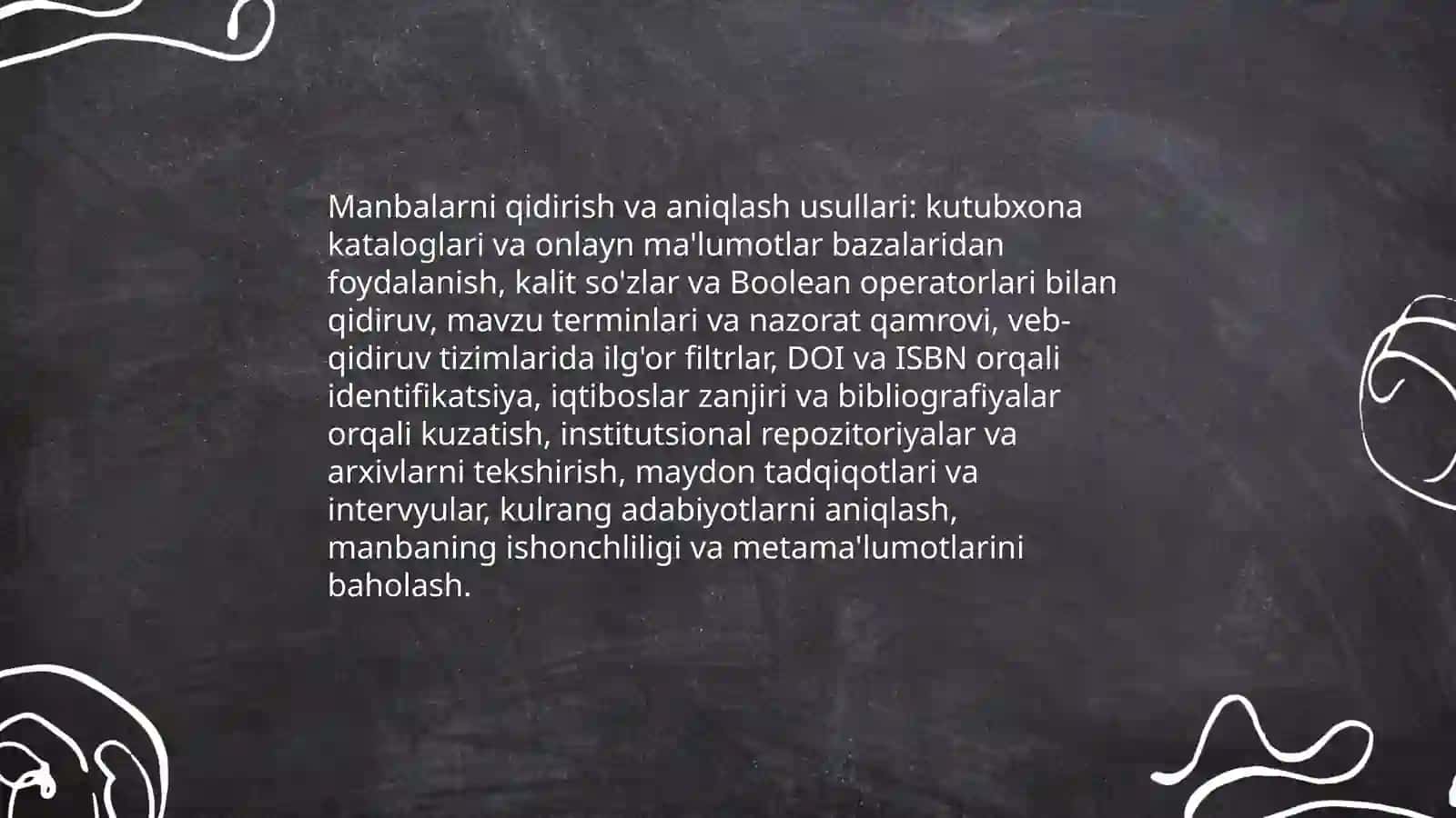 Manbalar va adabiyotlar bilan ishlash 3