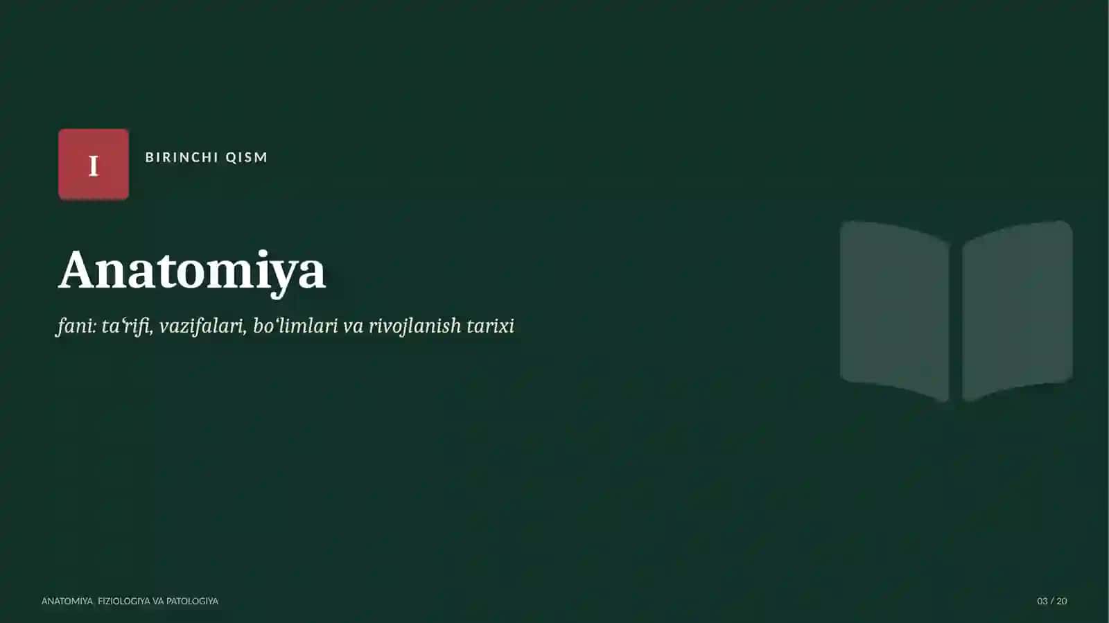 Tibbiyot Texnikumi 80 Daqiqalik Ma'ruza 3