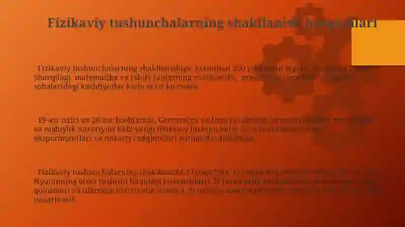 Fizikaviy tushunchalarning shakllanishi bosqichlari 3