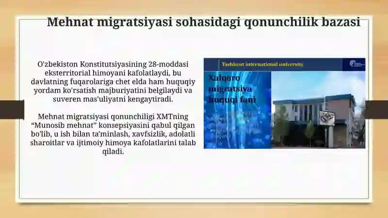 Mehnat Migrantlari huquqlari va xalqaro mehnat tashkilotlari 3