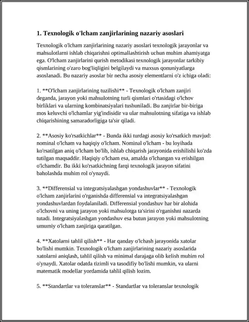 Texnologik Òlcham Zanjirlarni Qurish Metodikasi 3