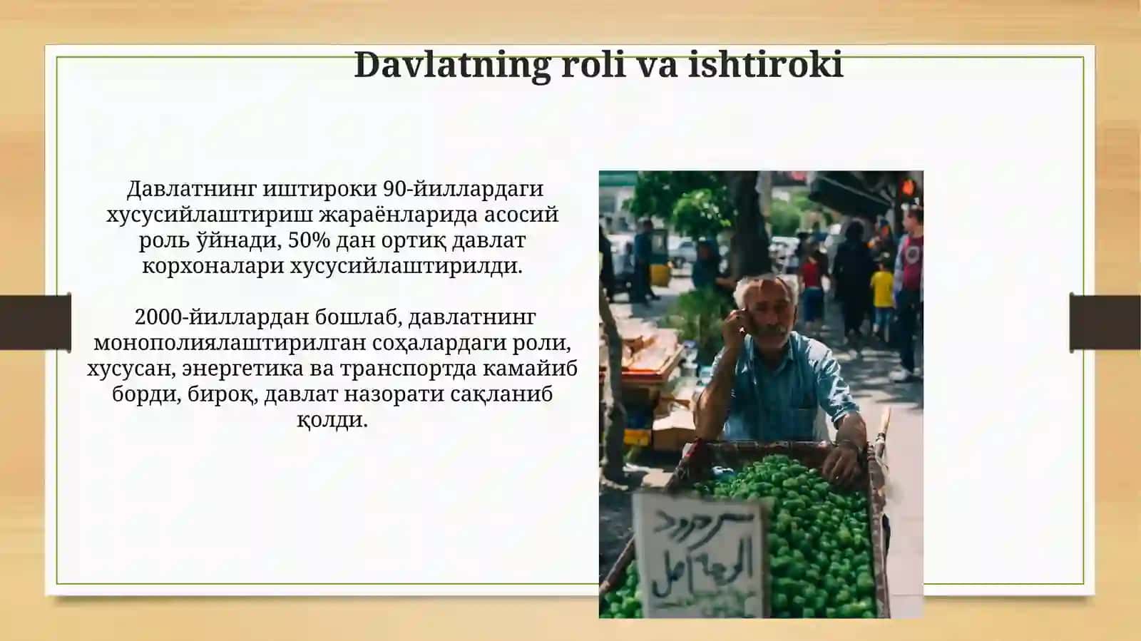 Bozor iqtisodiyitiga o'tishning o'zbek modeli va uning husussiyatlari 3