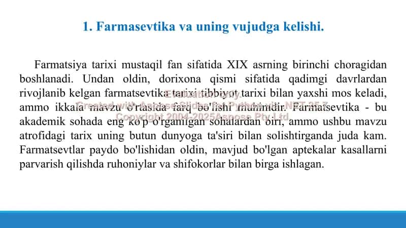 11. Xorijiy davlatlarda farmatsiyaning rivojlanishi. Taqdimot 10 bet. 3