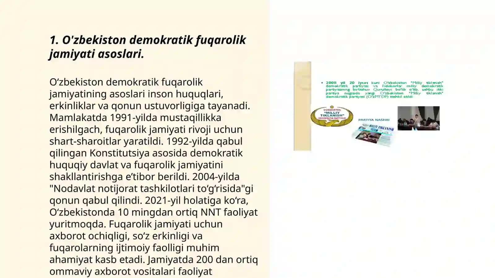 O'zbekiston demokratik fuqorolik jamiyati asoslari 3