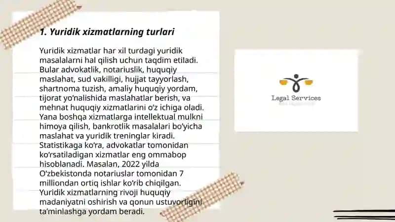 Yuridik xizmat tushunchasi 3