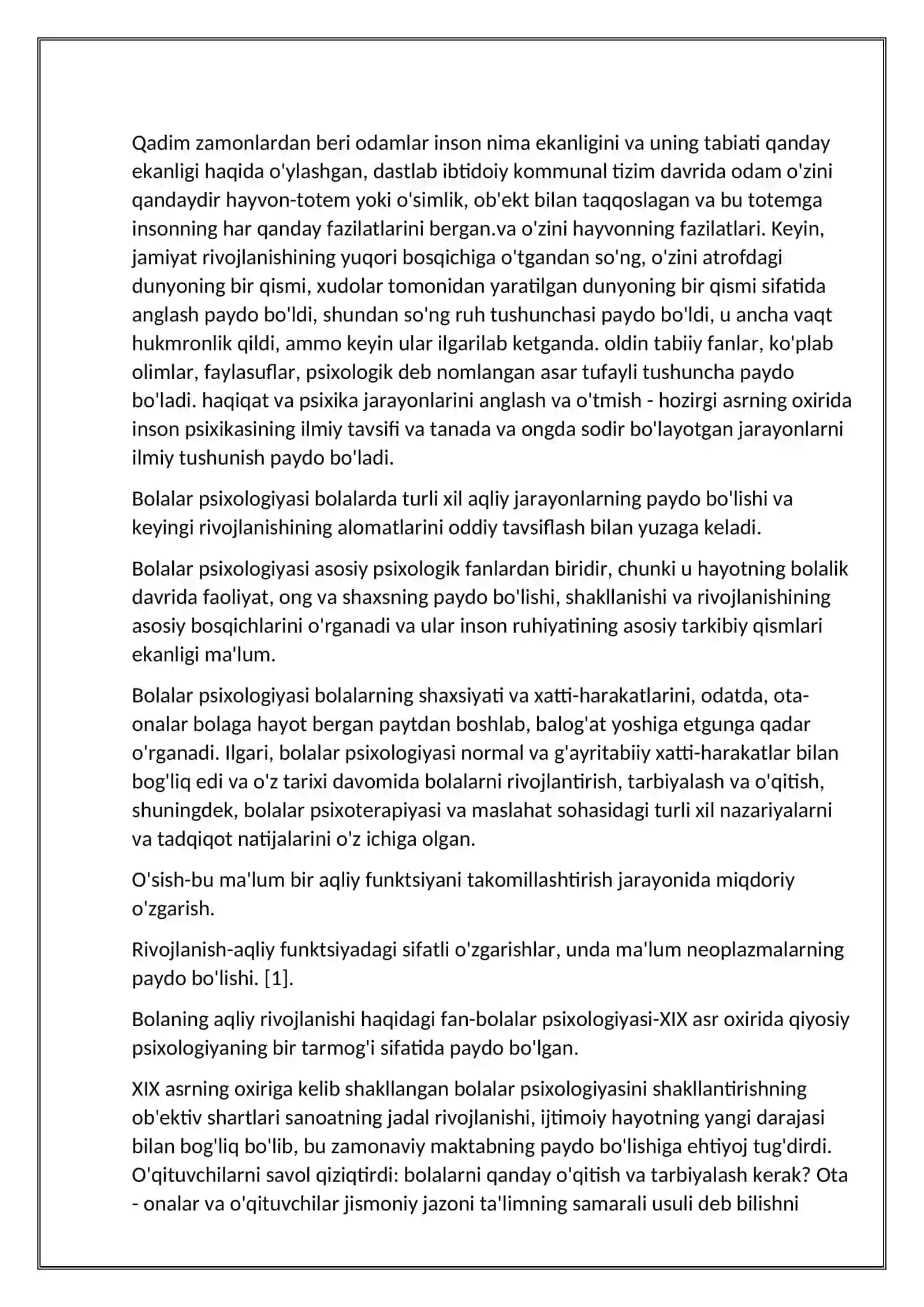 Bolalar psixologiyasi va psixodiagnostikasi fanining rivojlanish tarixi 3
