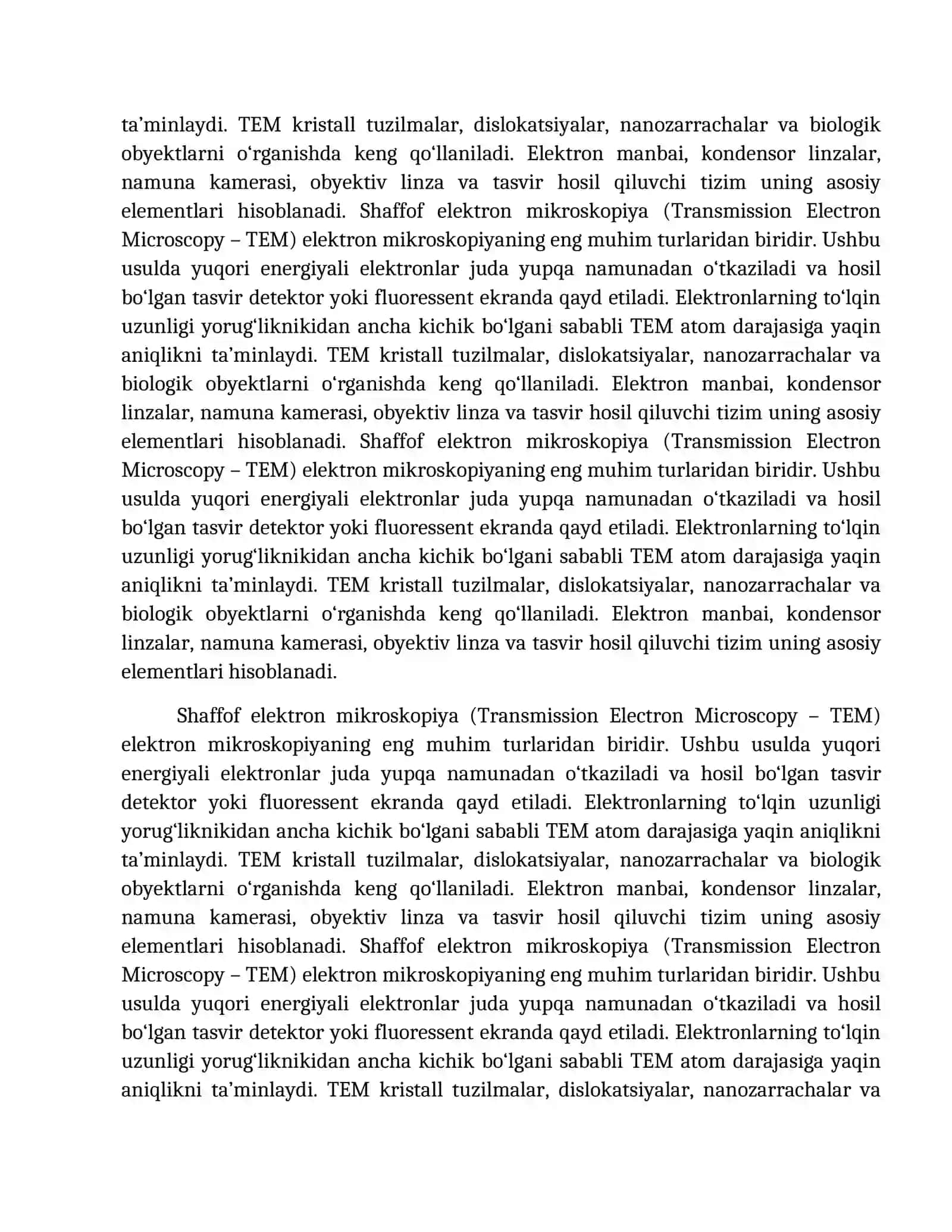 Shaffof elektron mikroskopiya usuli 3
