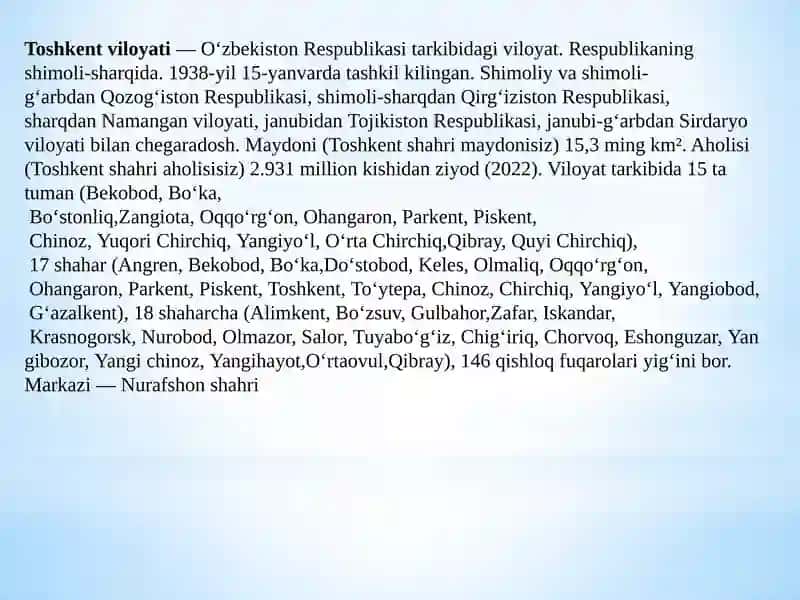 Toshkent viloyati va Angren shahri tarixi 3
