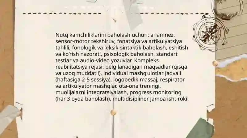 Nutq kamchiliklariga olib boriladigan kompleks reablitatsiya 3