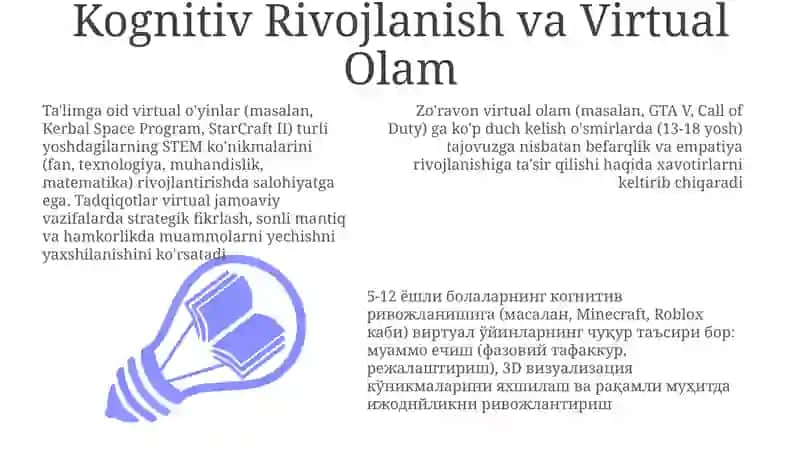 Kognitiv Rivojlanish va Virtual Olam 3