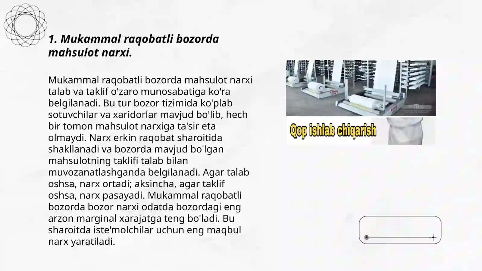 MUKAMMAL RAQOBATLI BOZORDA FOYDANI MAKSIMALLASHTIRISH VA UZOQ MUDDATLI ISHLAB CHIQARISH QARORLARI 3