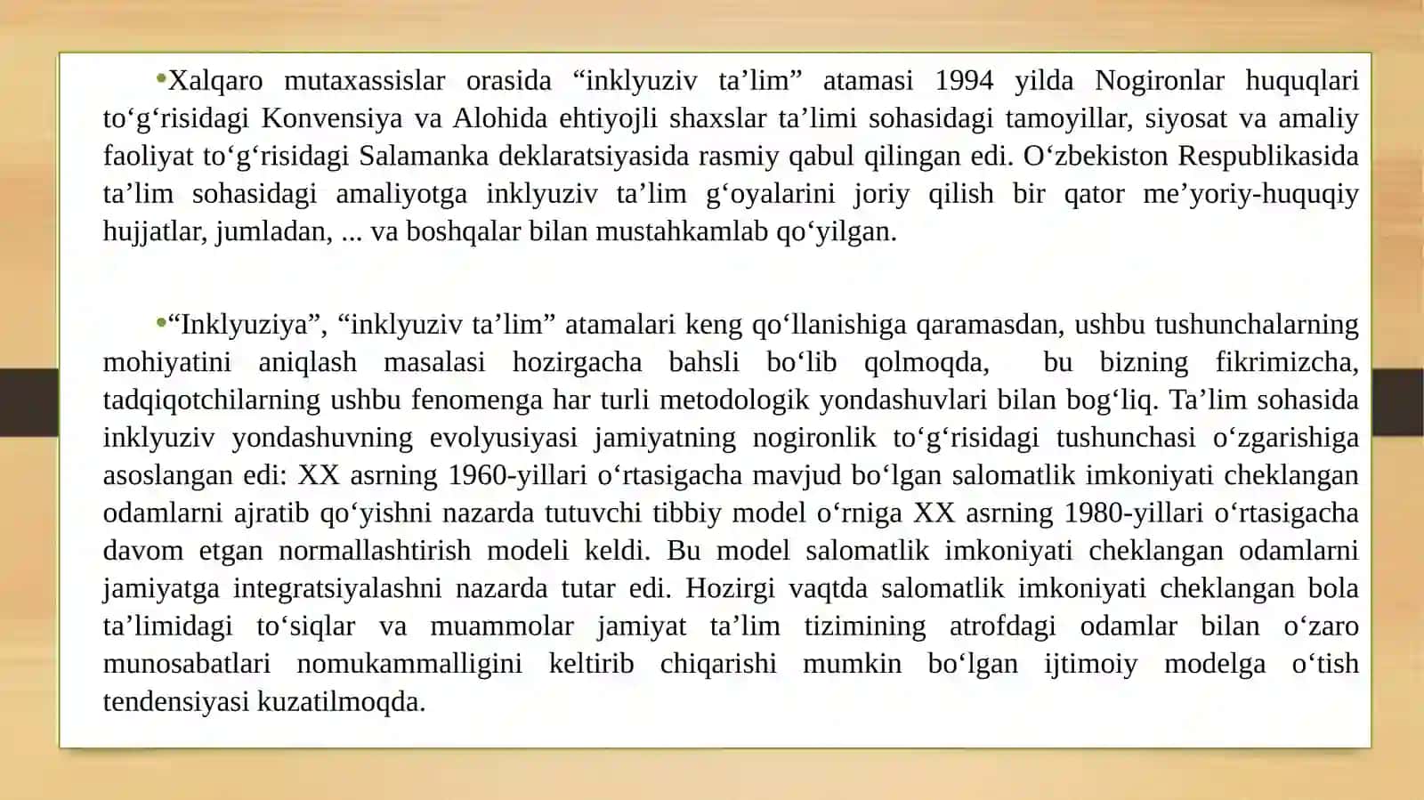 Inklyuziv ta’limga oid xorijiy tajribalar sharhi 3