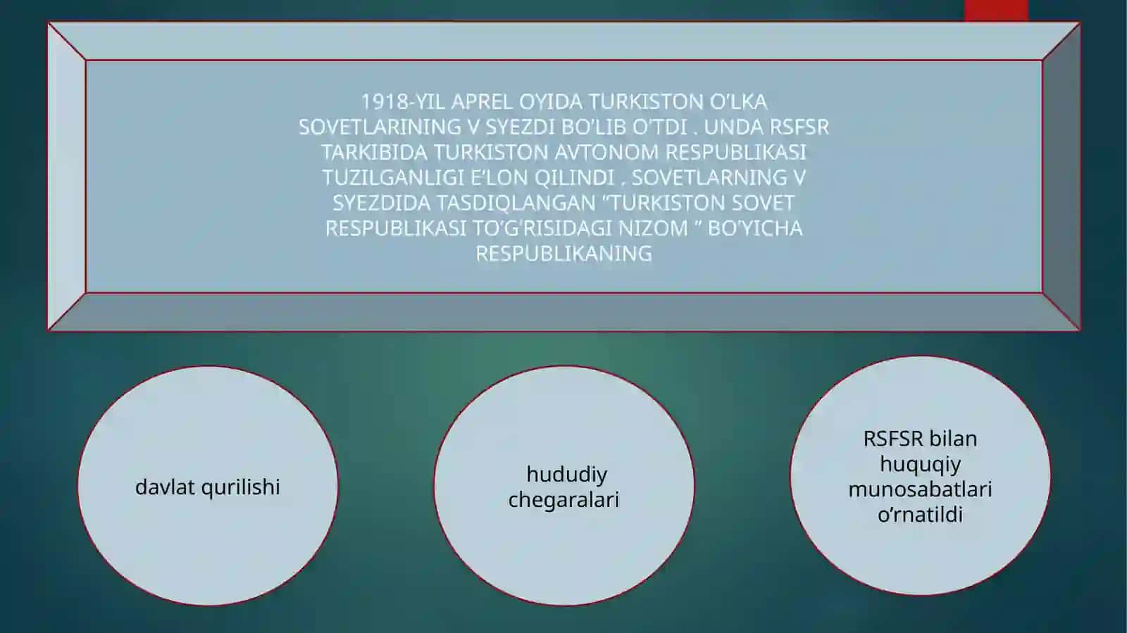 Turkistonda sovet boshqaruv tizimining mustahkamlanishi, ijtimoiy- iqtisodiy sohadagi o‘zgarishlar 3