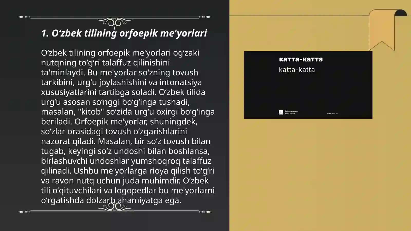 Oʻzbek tilining orfoepiyasi va asosiy imlo qoidasi 3