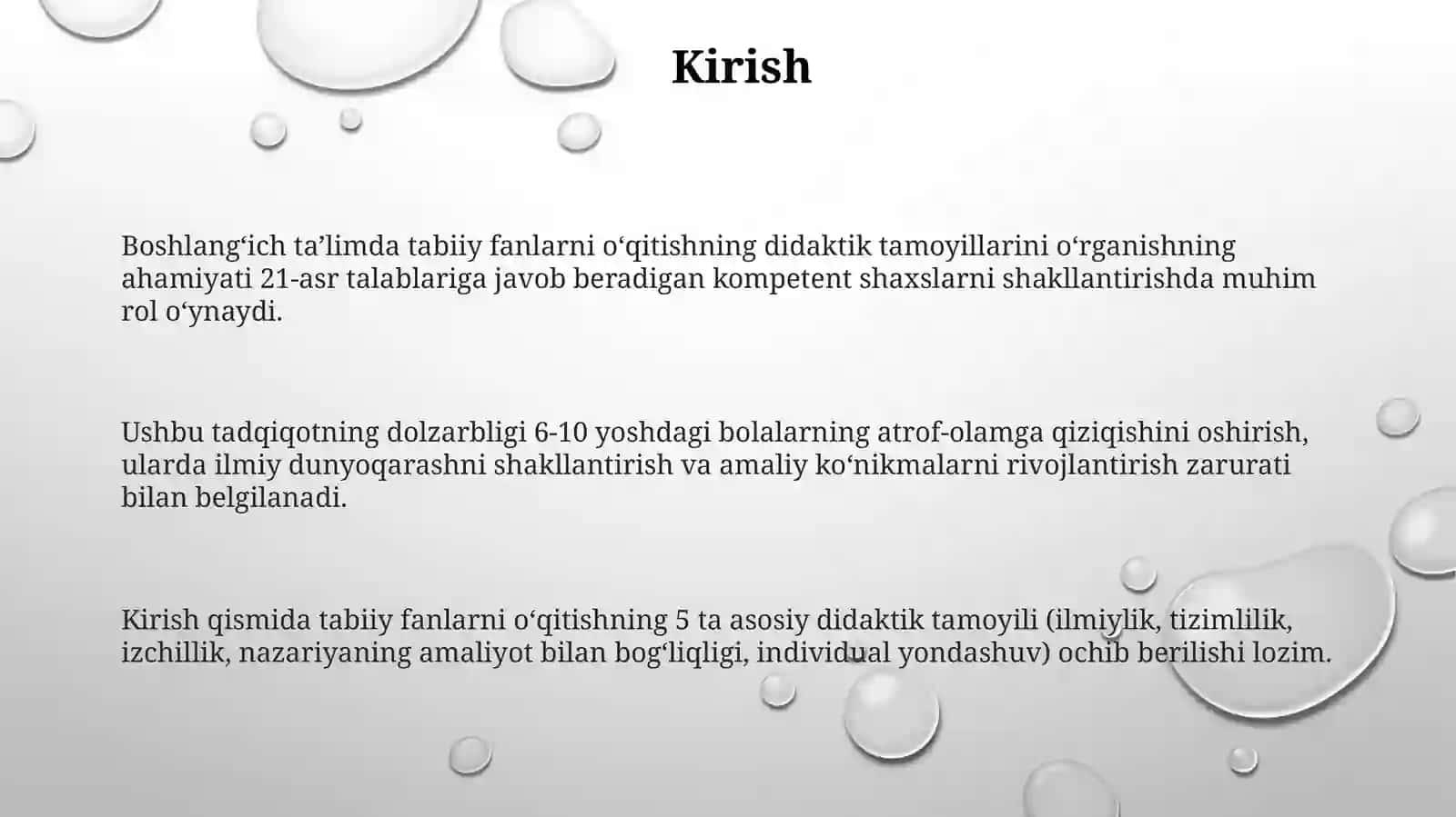 Boshlangʻich taʼlim tabiiy fanlarni oʻqitishning didaktik tamoyillarning oʻrganish va tahlil qilish 3