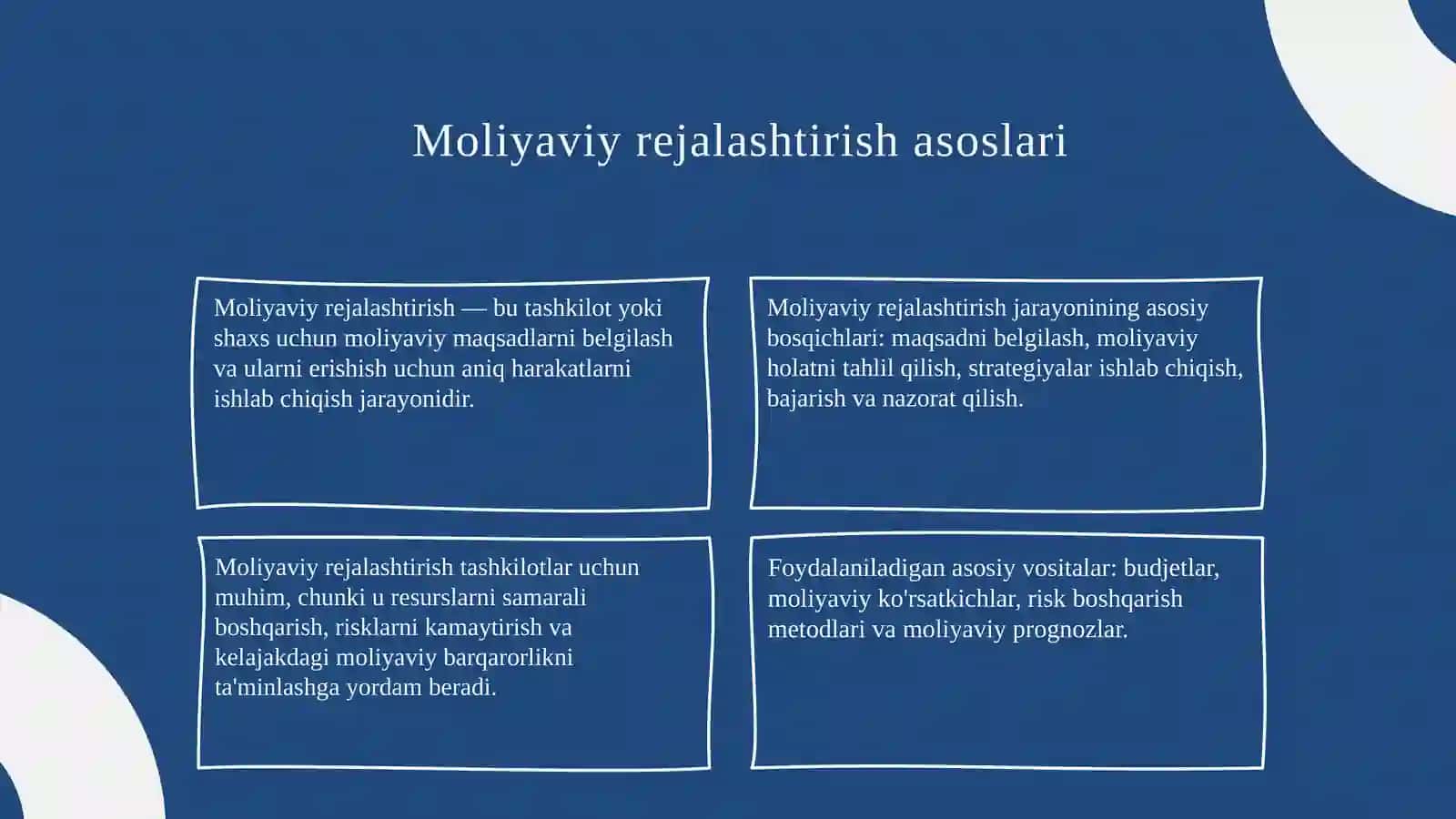 Moliyaviy rejalashtirish va byudjetlashtirish 3