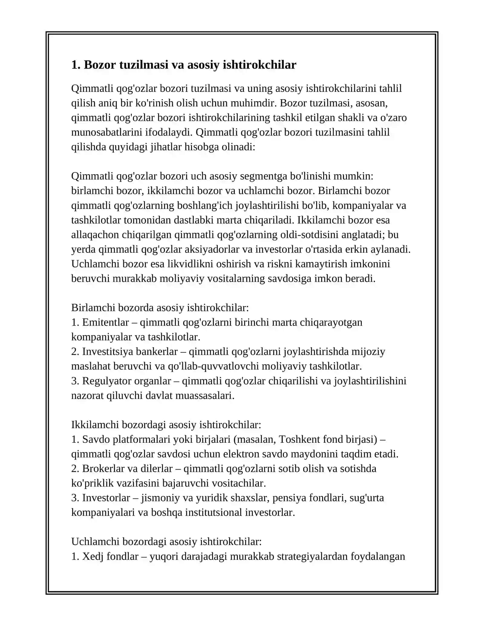 QIMMATLI QOG'OZLAR BOZORI TAHLILI 3