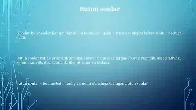 Arifmetik amallar va butun sonlar 3