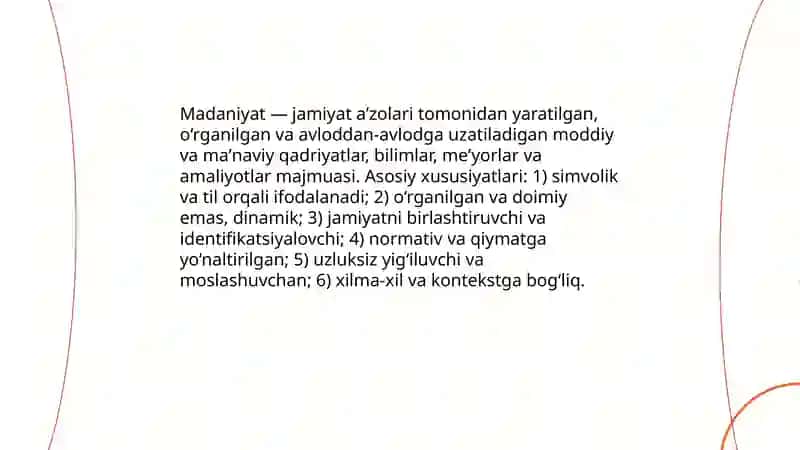 Madaniyat tushunchasi 3