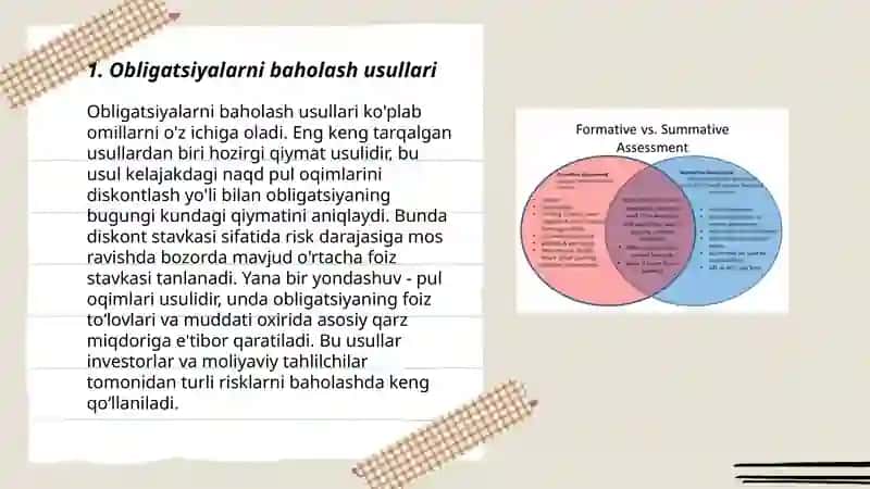 Obligatsiyalarni baholash va ularning óziga xos jihatlari 3