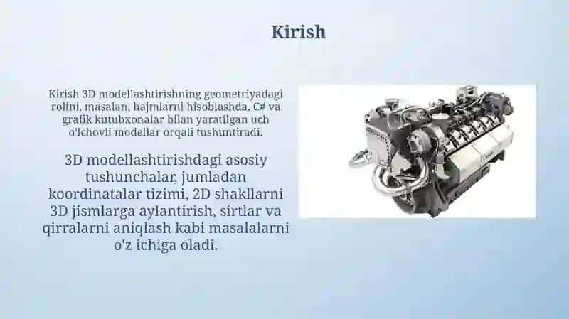 Geometriyada 3D modellashtirish 3