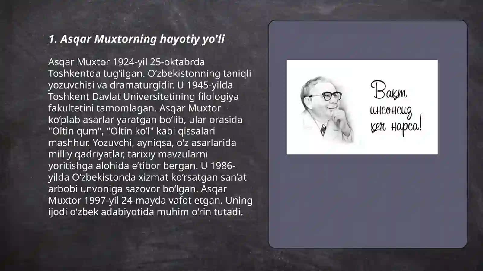 Asqar Muxtor hayoti va ijodi 3
