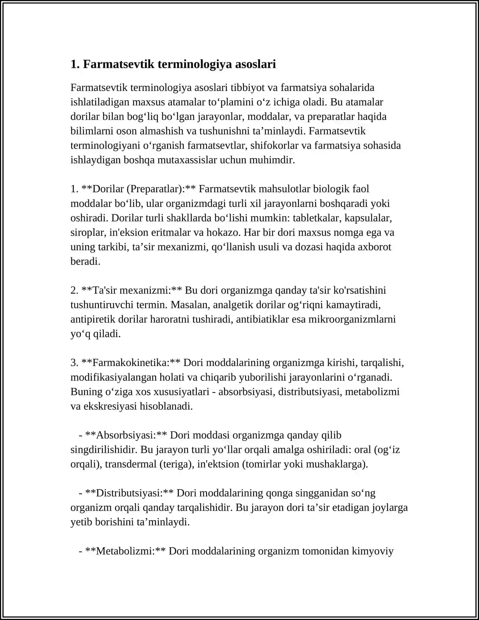 Farmatsevtik terminologiyaga kiriş 3