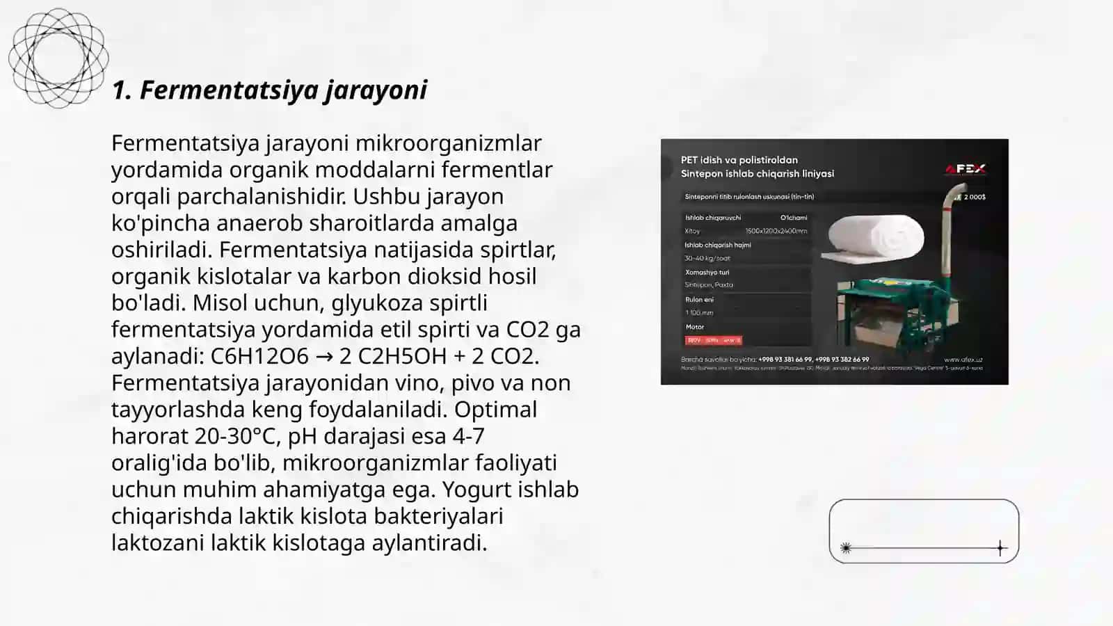 Ozuqa mahsulotlari ishlab chiqarish texnologiyasi 3