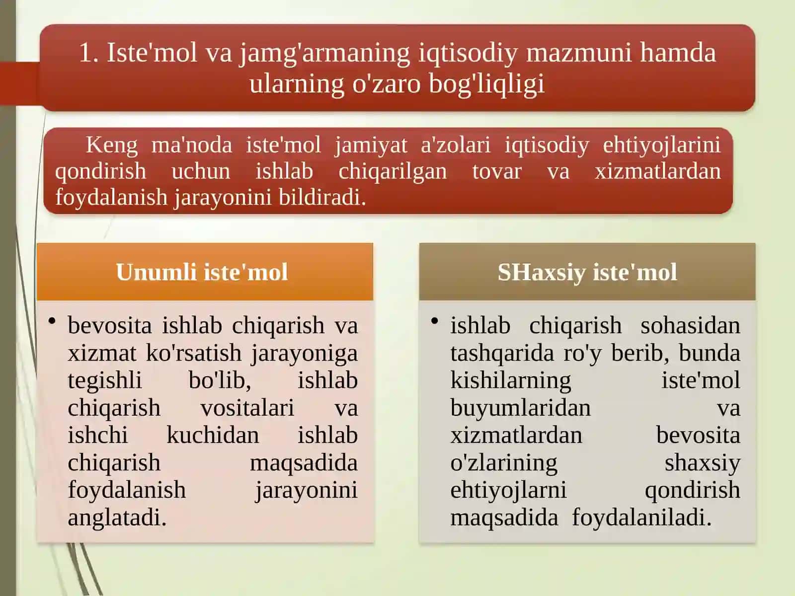 Jamg‘arish va iste‘mol Bajardim: Mamatqulova Marhabo Ravshanqizi 3