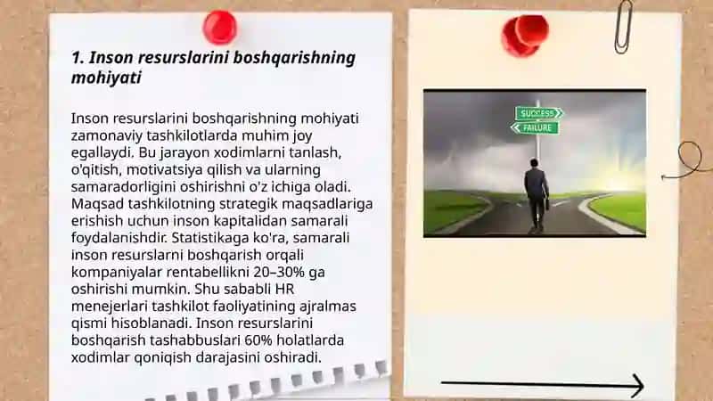 Inson resurslarini boshqarish usullarining roli, tabiati va tasnifi 3
