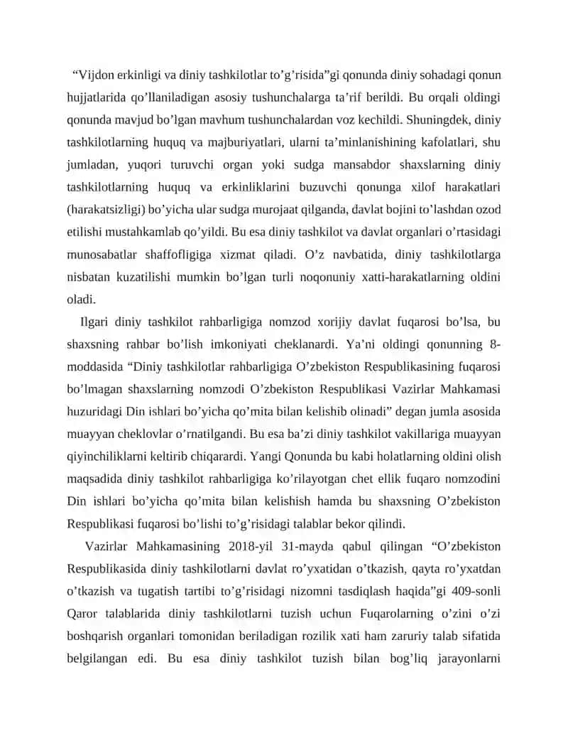 Vijdon va e`tiqoderkinligining tarifi 3