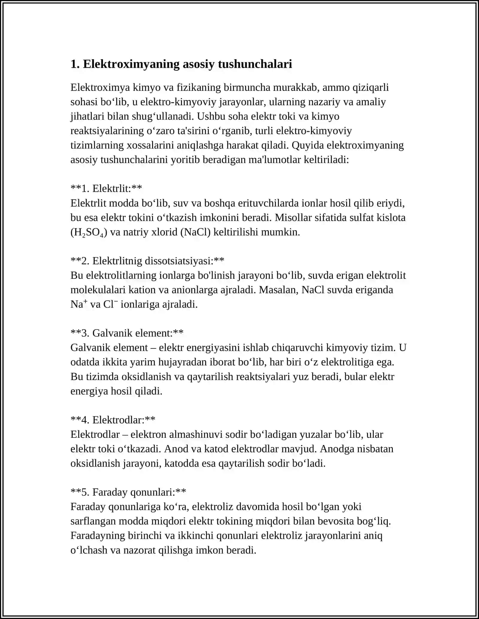 QOTISHMALAR VA ULARNING ISHLATILISH SOHALARI. ELEKTROKIMYO JARAYONLAR 3